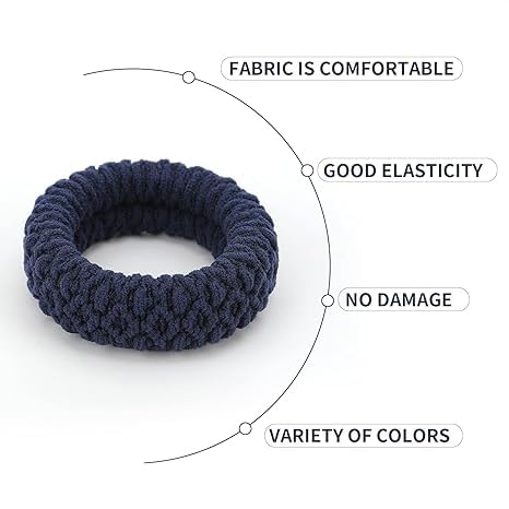 Image of GITGRNTH Soft Cotton Hair Ties for Women - No Damage Elastic Hair Bands - Durable Rubber Band for Women - Ideal Ponytail Holders - Comfortable Hair Accessories - Gentle on All Hair Types - Perfect for Thick and Thin Hair - Scrunches for Women - Kids Hair Rubber Band