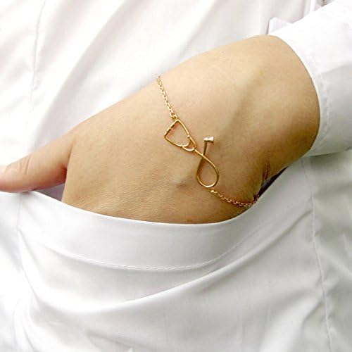 Miniatura 2 de Dcfywl731 Nurse Gifts for Women Silver Stethoscope Nurse Necklace Heart Initial Pendant Necklace Letter Necklace for Doctors and Nurses chrismtas