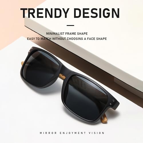 Imitation Wood Sunglasses with Dark Lens for Men and Women UVA/UVB Ray Protection4