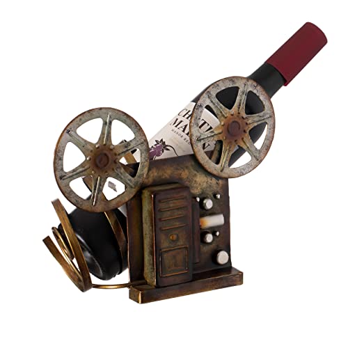 Vintiquewise Proyector de película de Bronce Decorativo para una Sola Botella, de Metal, para Mesa o encimera