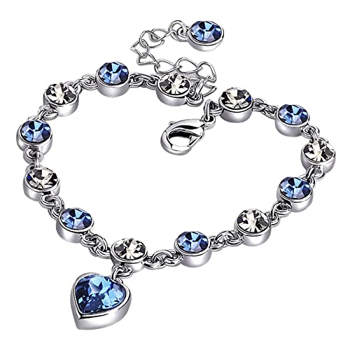 ZEIA3 Herz des Meeres Armband für Frauen Teenager Mädchen Modecharme verstellbar Kristall Strass Armband für Weihnachten Valentinstag Muttertag Schmuck Geschenke Cover