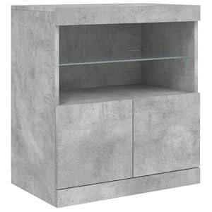 vidaXL Betonoptik Sideboard mit LED-Leuchten