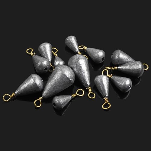Fishing Weights Sinkers, 30pcs Bass Casting Weights Bell Sinkers Fishing Weights Drop Shot Catfish Sinkers with Brass Swivel for Saltwater Freshwater 1/8oz - Thumbnail 5