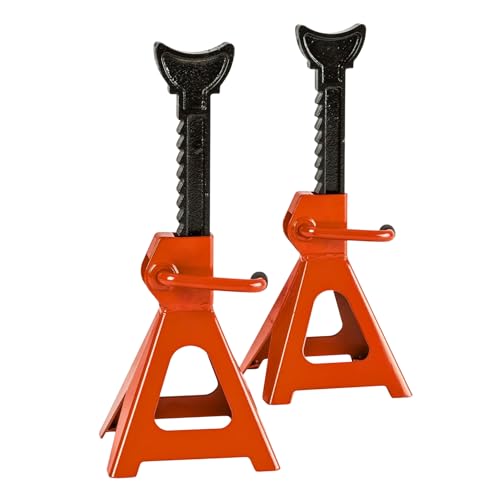 maryse Coppia Cavalletti Auto 3 Tonnellate – Supporti Regolabili in Acciaio Rinforzato con Blocco di Sicurezza – Altezza 285–425 mm – Ideali per Auto, SUV e Furgoni