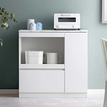 キッチン収納　食器棚　キッチンボード　白 Amazon.co.jp: キッチンボード 幅75