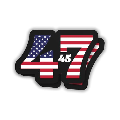 Trump 45 47 Lot de 2 autocollants présidents – 12,7 cm – Autocollants Trump pour voiture,...