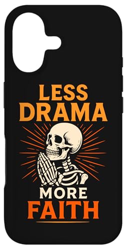 Less Drama More Faith �_�[�N �N���X�`���� �S�V�b�N �X�P���g�� �F�� �X�}�z�P�[�X iPhone 17 �p