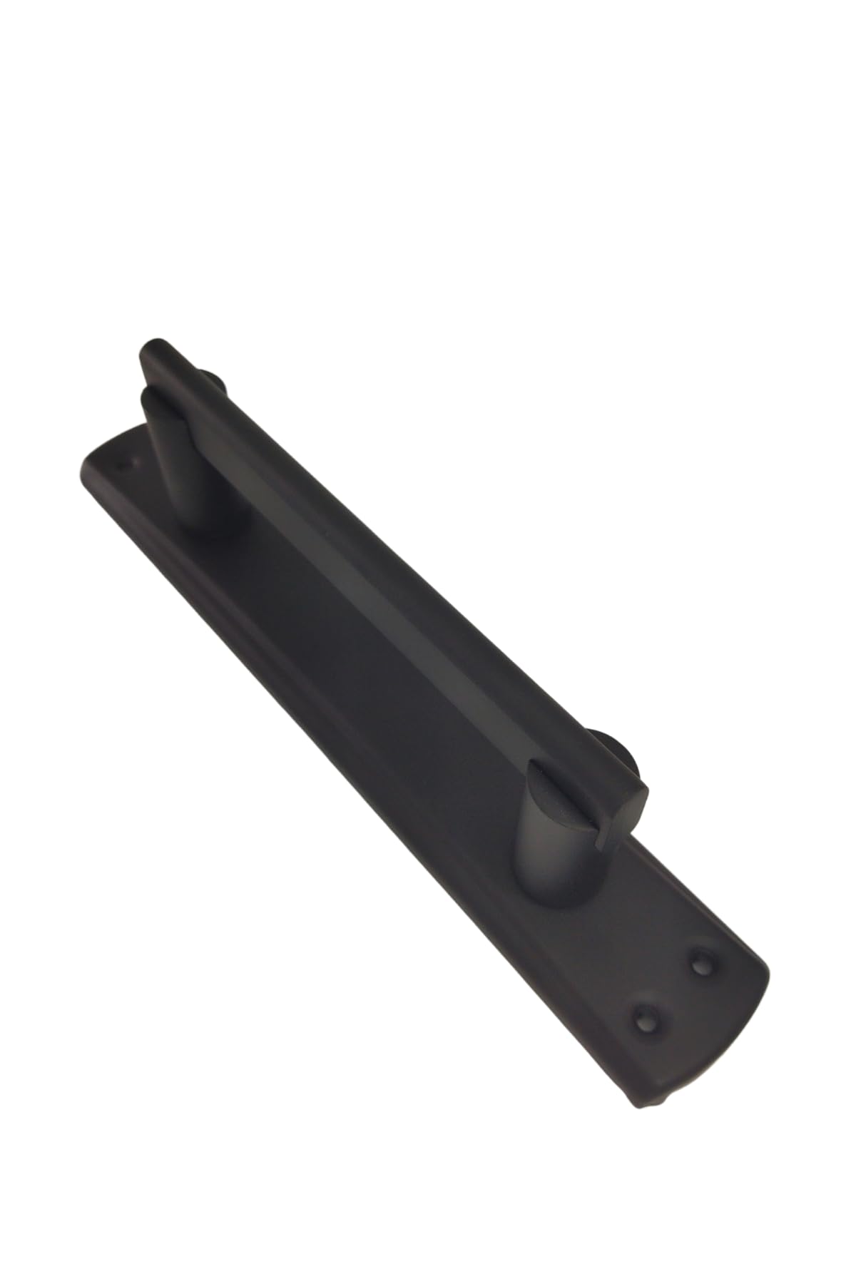 Aynalı Sürgü Kapı Kolu, Siyah ve Saten Nikel, 24,5 cm, Çekme Kol, Modern Stil (Siyah)