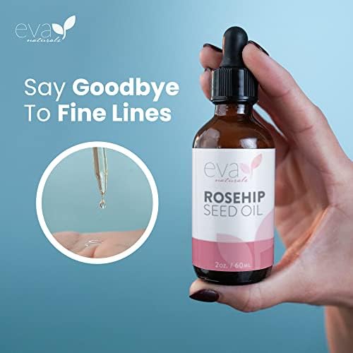 Eva Naturals Pure Rosehip Seed Oil (60 ml)- Natural Face Serum Aids Stretch Mark and Acne Scar Removal - Reduces Inflammation, Boosts Collagen Production for Radiant Skin - Premium Quality, Unrefined