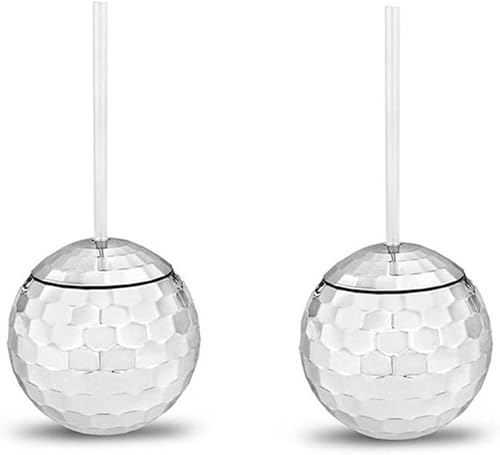 Miniatura 5 de Juego de 12 tazas de bola de discoteca, tazas de paja para fiesta, taza redonda iluminada chapada en plástico, tazas creativas personalizadas, con
