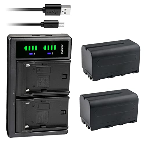 Image of Kastar 2-Pack NP-F750 / NP-F770 Battery and LTD2 USB Charger Compatible with Neewer P280 CRI97+ RGB, RGB176 CRI95+, RGB190 CRI97+ APP Control, RGB450, RGB480, RGB530 Led Video Light