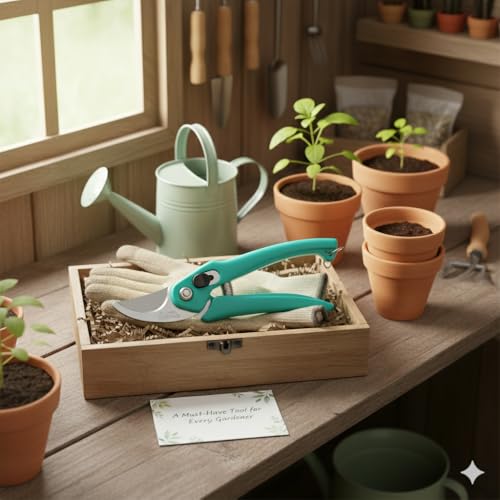 Image of Hand Pruner Cutter - 1 Piece (Green Colour) | Heavy Duty Gardening Tools Grass Cutter, Plant Cutter for Home Garden, Wood Branch Trimmer, Garden Tools Accessories (Steel Blades, Assorted)
