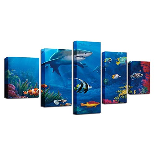 Tableaux Décoration Murale HD Photo de divers poissons sans cadre