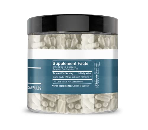 Earthborn Elements Garlic 200 Capsules, Pure & Undiluted, No Additives #TOP2