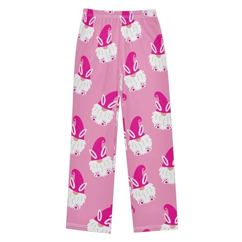 Bunny Gnome Boys Long Pants Soft Trousers Elastic Waist Kids Lounge Bottoms with Pockets S-XL