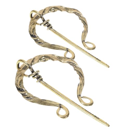 LIFKOME 2 Piezas broche vikingo capa vikinga traje vikingo hombres Broches broche de solapa broche para traje de hombre broche steampunk broche imperdibles Aleación de zinc Golden