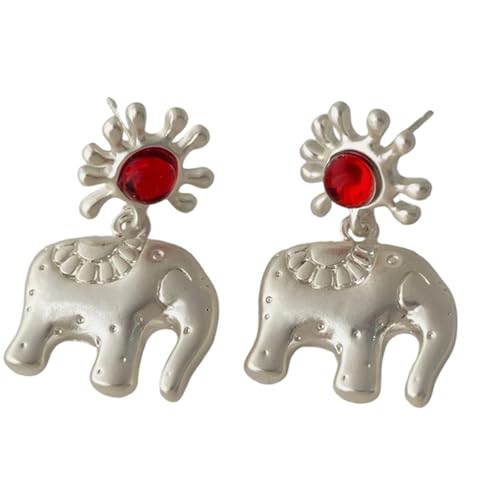Trendy Elephant Design Earrings Sturdy Alloy Comfort Fit Allergy Resistant FStylish Elephant Ear Studs or Sensitive Skin Trendy 