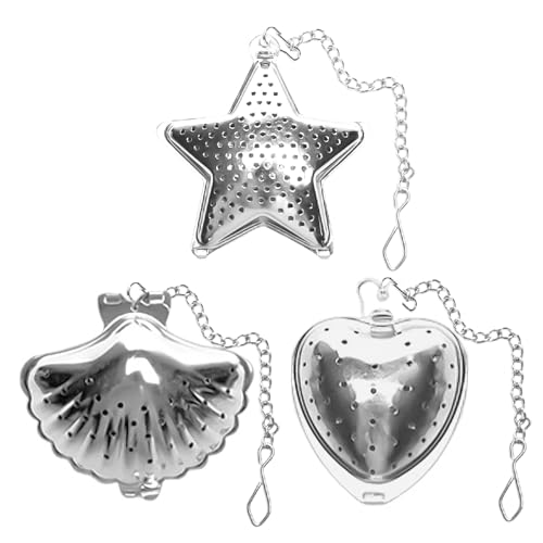 UOPJDD 3 Pezzi di Filtro da tè A Catena, Filtro da tè in Acciaio Inossidabile, Birrificio per tè Creativo, Accessori per Il tè, Utensili da Cucina.