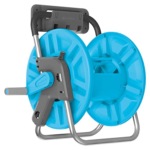 Cellfast ALUPLUS Gartenschlauchständer mit Wandhalterung Gummigriff Korrosionsbeständig Bequemer Transport Passend für 45m 1/2' Schlauch