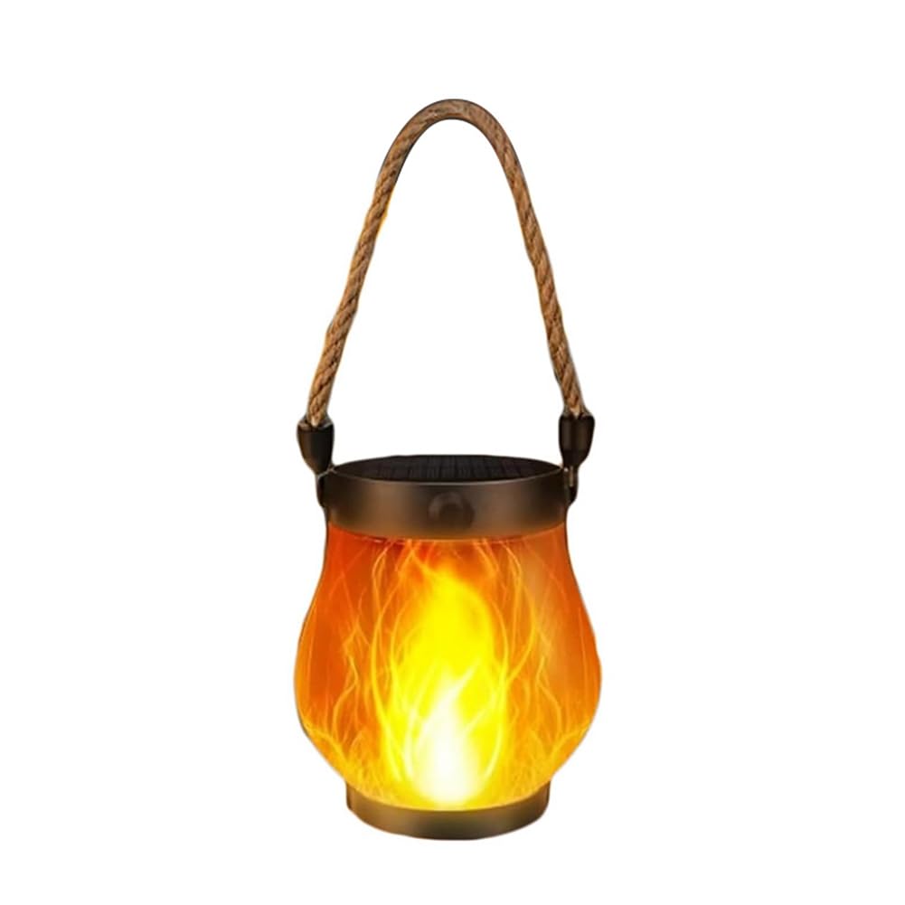 IJSDNVJNDX Flame Solar Lantern Magical Dancing Flames Outdoor Lights Solar Torch Lights Flickering Flame Garden Lights