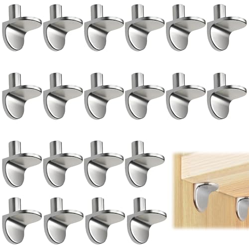 20 Pcs Heavy Duty L-Shaped Metal Shelf Support Pegs – Strong, Durable Bracket Clips for Shelving, Cabinets & Furniture, Easy Installation, Secure Fit