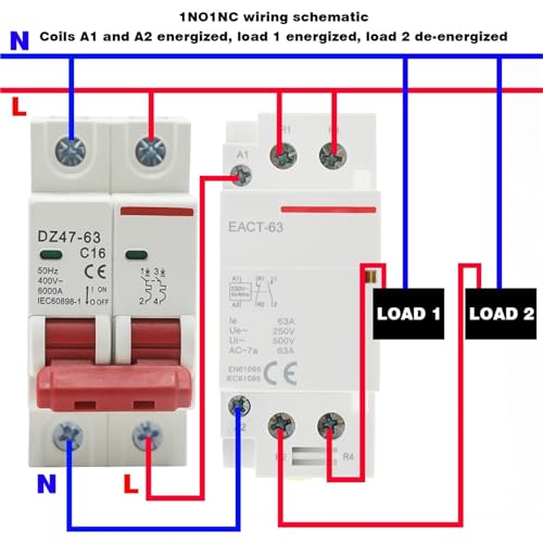 Commutateur modulaire 1NO1NC à double contact pour une commutation précise