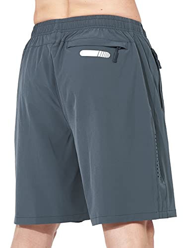 Northyard Men's Athletic Hiking Shorts Quick Dry Workout Shorts 7"/ 9"/ 5" Lightweight Sports Gym Running Shorts Basketball Exercise Coolgrey L #TOP2
