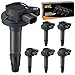 QYL 6Pcs Ignition Coil Pack Compatible with Ford Edge Flex Fusion Mustang Taurus / Lincoln MKS MKT MKK MKZ / Mazda 6 CX-9 / Mercury Sable UF-553 UF-595 5C1652 E1053