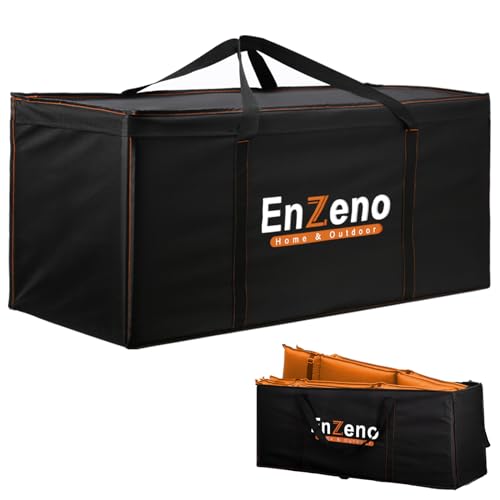 Enzeno Garden Furniture Cushion Storage Bag 420D Oxford Fabric Anti-UV Christmas Tree Storage Bag with Carry Handle and Zipper (200x60x75cm) Black