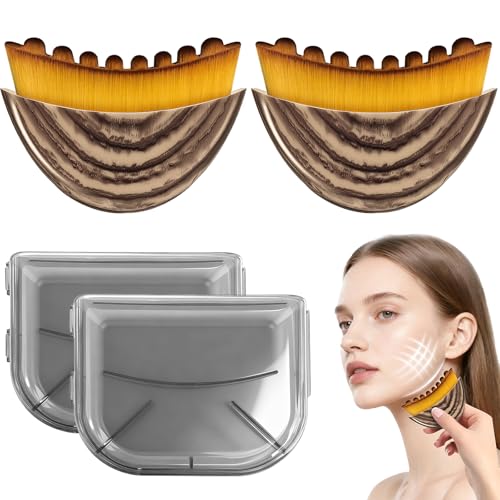 New Lymphatic Contour Face Brush, Lymphatic Drainage Facial Massager Brush for Chin & Neck Contour, Soft Bristles Suitable for All Skin Types, Ergonomic Beauty Tools with Portable Boxes (2 PCS)