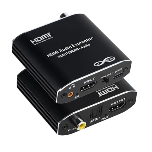 2025 Upgrade HDMI Audio Extractor Splitter, Convert 4K HDMI to Optical S/PDIF Coaxial 3.5mm Aux Supports Dolby Atmos Digital, DTS for Sound, Speakers, Amplifier, Headphones Not Support ARC eARC or CEC