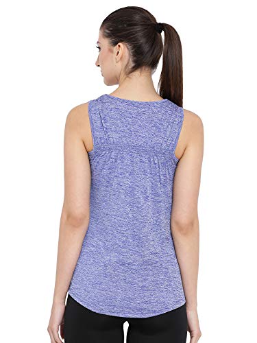Image of Clovia Women's Polyester Slim Fit Gym /Sports Textured Activewear Top