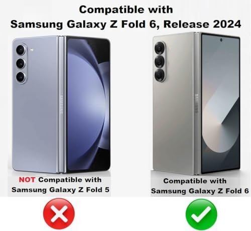 Image of Midkart Matte Cover Compatible with Samsung Galaxy Z Fold 6 Release 2024 Ultra Thin Hard PC with Front Glass Case Glossy Camera Protection, Royal Beige