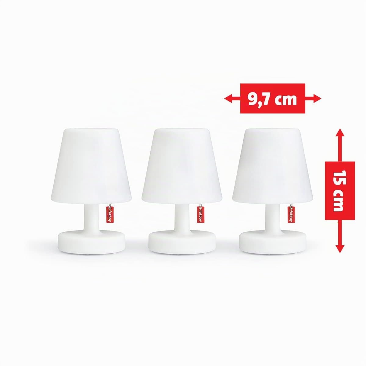 Fatboy® Edison the Mini | Lámpara de mesa blanca pequeña | Mini bombillas LED recargables | Juego de lámparas de mesa para interior y exterior |