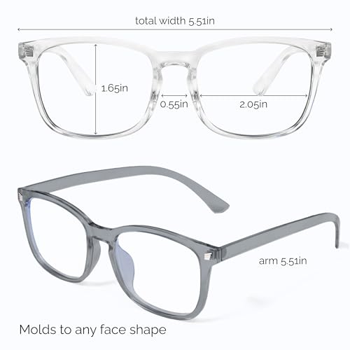 Image of livho 2 Pack Blue Light Blocking Glasses, Computer Reading /Gaming /TV /Phones Glasses for Women Men,Anti Eyestrain & UV Glare