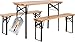 Produktbild Stagecaptain BB-117 NT Hirschgarten Bierzeltgarnitur für Balkon - kurze Version 117 cm Länge - Klappbare Festzeltgarnitur 1x Tisch 2x Bank - Sitzgarnitur aus Holz - Für Innen- und Außenbereich - Natur