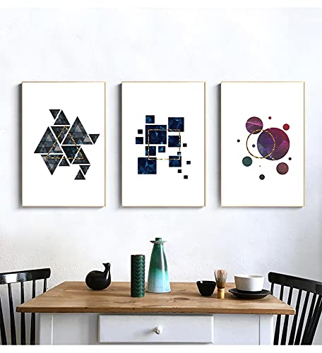 Affiche de mode d'art nordique abstrait lot de 3 toiles 50x70 cm sans cadre pour salon