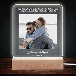 Stileitaliano LED Lampe personalisiert Spotify Song Paar Geschenke für Sie und Ihn Freundin Freund (Foto mit S