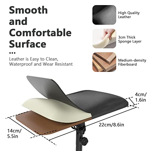 Tattoo Armrest Stand Tripod with Tray - ZHOOGE Foldable Tattoo Arm Leg Rest Stand Adjustable Height and Tilt Black Leather Pad Professional Heavy Equipment for Tattoo Studio - Image 3