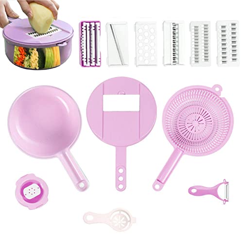 Dous Tritaverdure 12 in 1, Affettaverdure Multifunzionale da Cucina, Tagliaverdure E Tagliaverdure, Tagliaverdure Manuale, Affettaverdure Professionale, Affettatrice per Cipolle