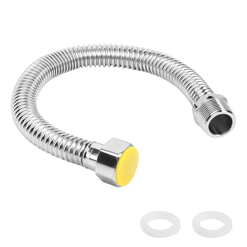 Tuyau blindé 3/4, en acier inoxydable 304, flexible, flexible, flexible, tuyau de raccordement universel pour raccordement à l'eau, chauffage, adoucisseur, 40 cm