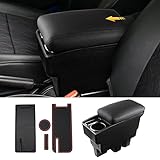 LIMSTYLE スズキ 新型ジムニー JB64W JB74W 専用アームレスト 車内収納コンソールボックス スライド式 ドリンクホルダー機能搭載 肘掛け 肘置き トレイ内蔵 大容量 長距離ドライブ JIMNY H30.7～現行 ラバーマット付き 装着簡単 ブラックステッチ