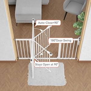 BABELIO 29-55 Inch Extra Wide Baby/Dog Gate, Metal Auto Close, Pressure Mounted Pet Door for Doorways, NO Need Tools and Drilling, with Wall Cups, White BABELIO 29 55 Inch Extra Wide BabyDog Gate Metal Auto Close Pressure Mounted Pet Door for Doorways NO Need Tools and Drilling with Wall Cups White