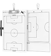 HIGHRAZON Dry Erase Coach Clipboard,Soccer Coaches Clipboard, Premium Tactical Soccer Coaching Bo...