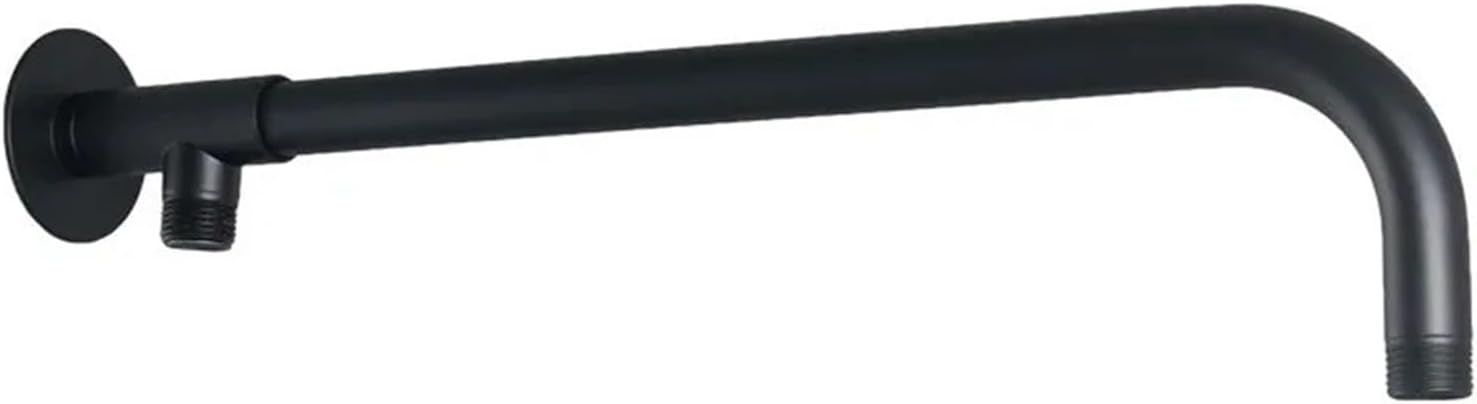 Steel Tube 38/48cm Rainfall Shower Head Extension Arm Wall Mount Stainless Steel Black/Silver(Silver,48cm)