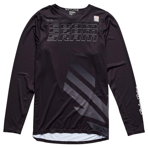 Troy Lee Designs Camiseta de manga comprida Skyline adulto Mountain Bike, Sram Eagle One, preto, P