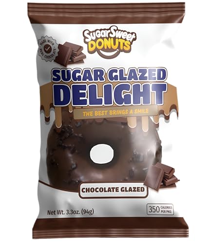 Sugar Sweet Donuts. Glazed Delight, 8 Pack (Chocolate Donut)