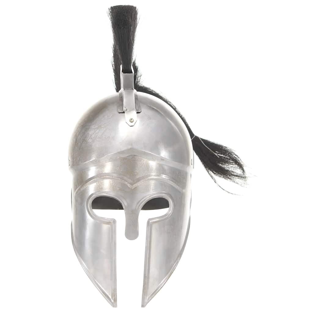 Casco de guerrero griego antiguo réplica para LARP Cosplay Histórico Recreación Acero Plata