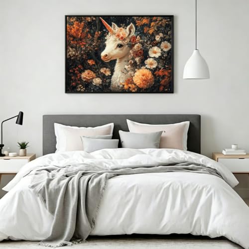 Pintar por numeros unicornio lienzo grande de 90x120cm original para regalos de cumpleanos 3