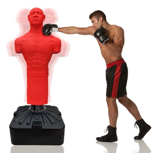 Bob Punching Dummy,Precision Strike,Durable Silicone Punching Bag with Large Base for Adult Child,Home Office Gymgym, Taekwond,Warm Up(Red)